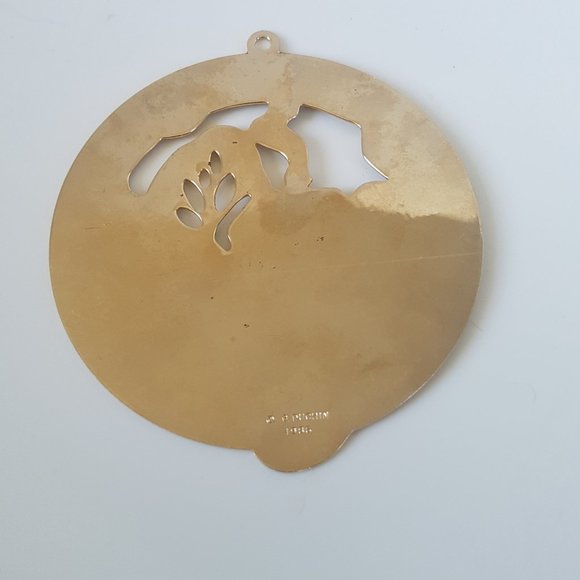 MERRY CHRISTMAS "Brauns 1988" Metal Ornament with Winter Scene (G. Duchin, 1986) - Picture 5 of 8